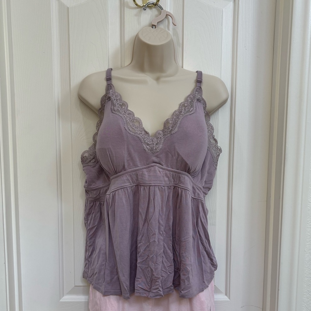 Knix Lace Trim Sleep Camisole, Light Purple/ Lavender, XXL